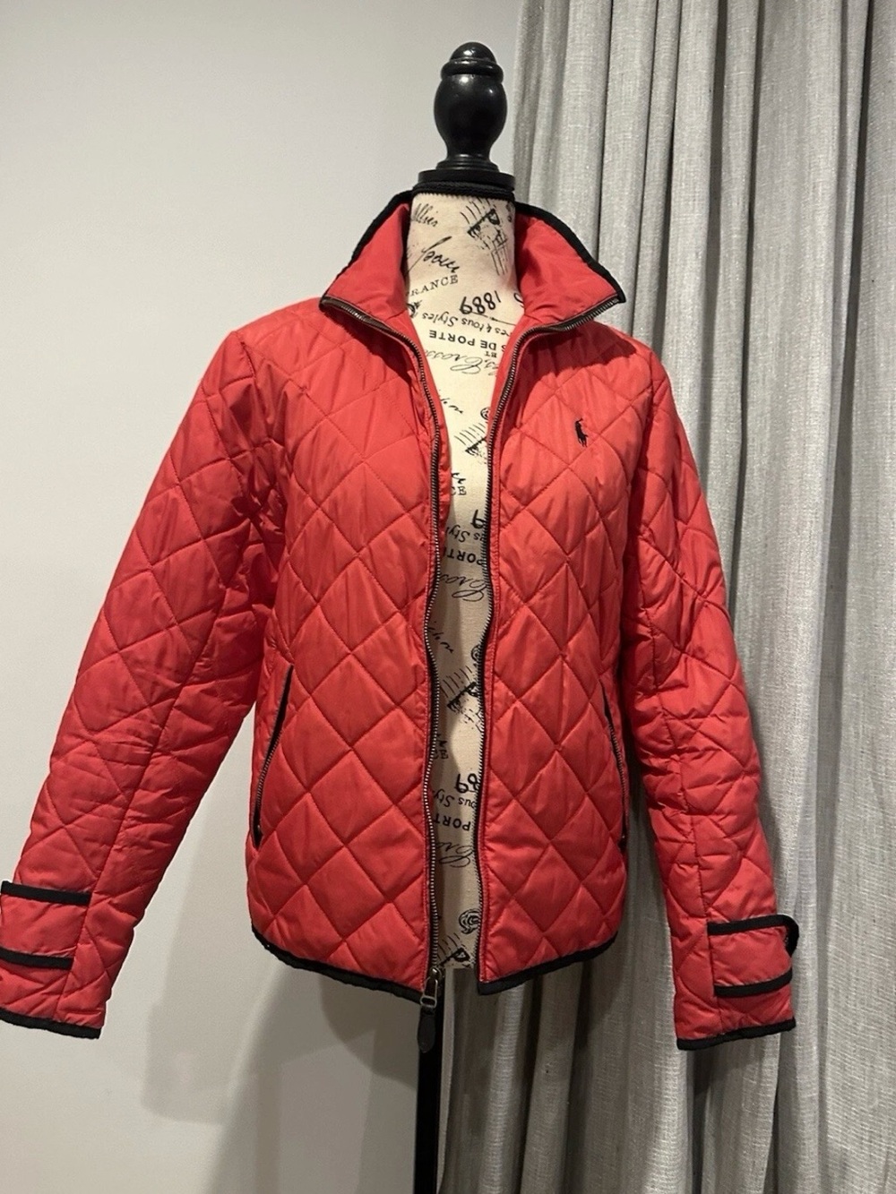 Ralph Lauren Quilted Coral-Red Puffer Jacket
